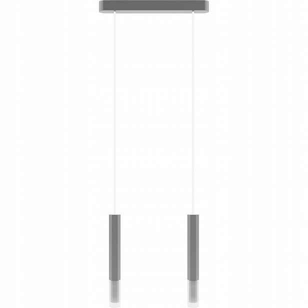 Šedá Závěsná Lampa Dvojitá Dřevěná Led Lampa