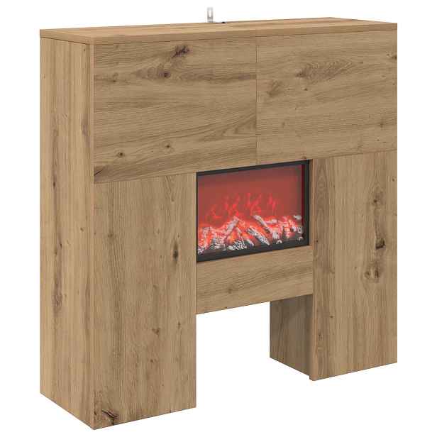 vidaXL Elektrický krb Dub artisan 75 x 24,5 x 75 cm Kompozitní dřevo