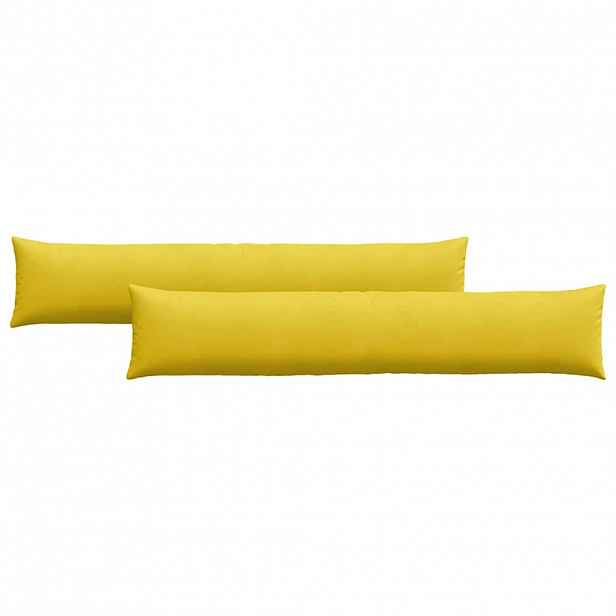 vidaXL Pohovkové polštáře 2 pcs Žlutá 200 x 40 cm Žebrovaná látka