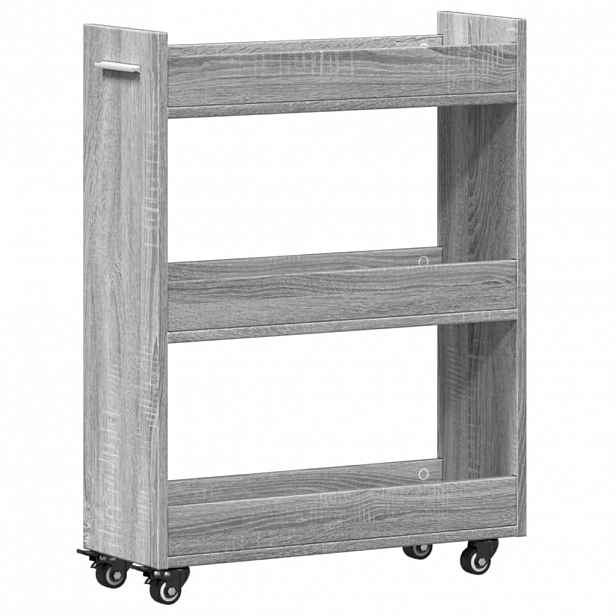 vidaXL Skříňka na kolečkách šedá sonoma 60x22x79 cm kompozitní dřevo