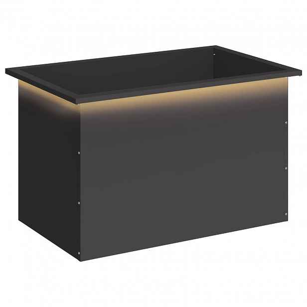 vidaXL Zahradní truhlík s LED osvětlením Černá 50 × 80 × 48 cm Ocel