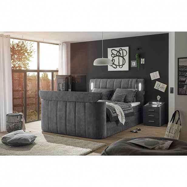 MID.YOU POSTEL BOXSPRING, 180/200 cm, antracitová