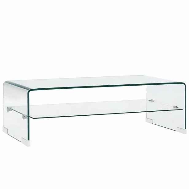 vidaXL Konferenční stolek čirý 98 x 45 x 31 cm tvrzené sklo