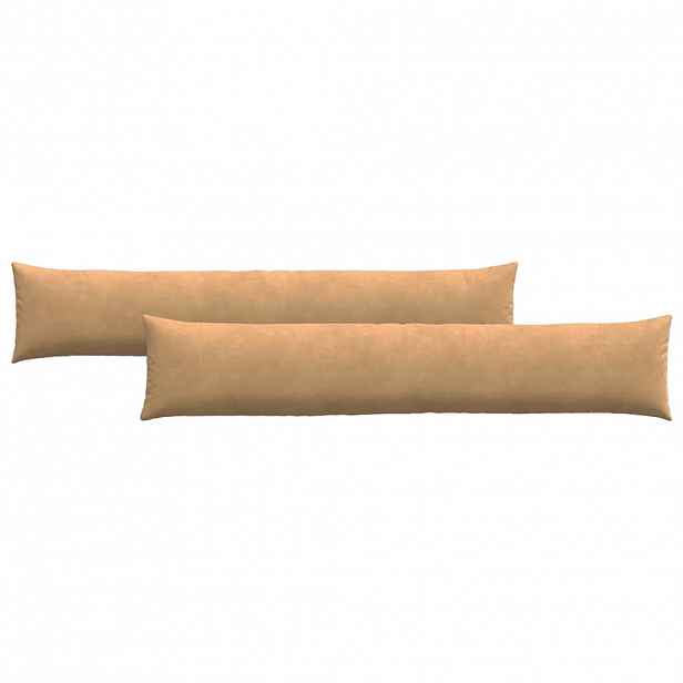 vidaXL Pohovkové polštáře 2 pcs Hnědá 200 x 40 cm Žebrovaná látka