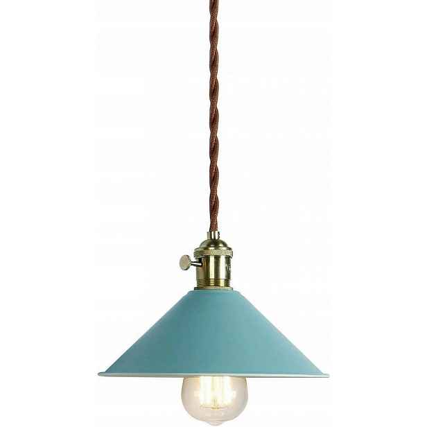 Závěsná stropní lampa Vintage Retro Lustr Kovová 20,5 cm Modrá