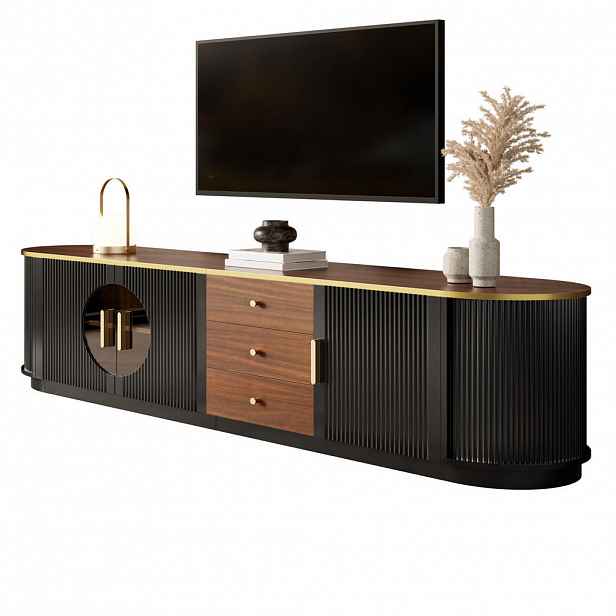 FLIEKS TV SKŘÍŇKA, MDF, rýhovaný design, hnědá