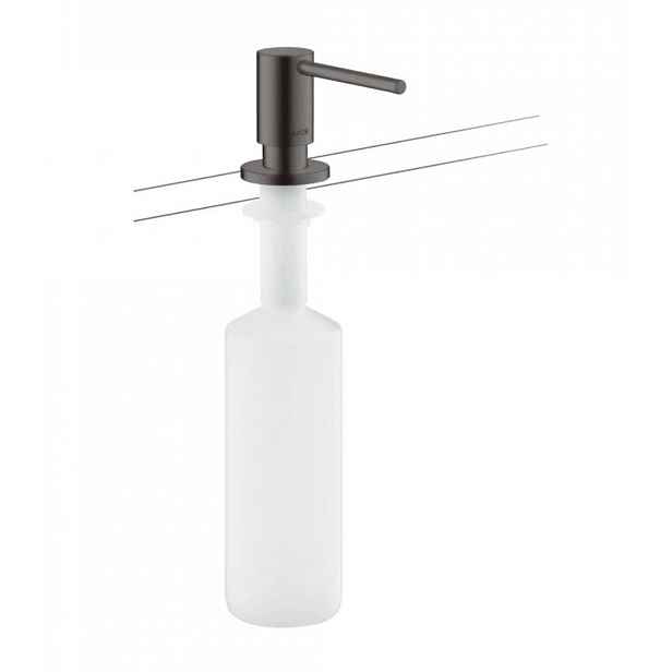 Axor Uno - Dávkovač saponátu, 500 ml, kartáčovaný černý chrom 42818340