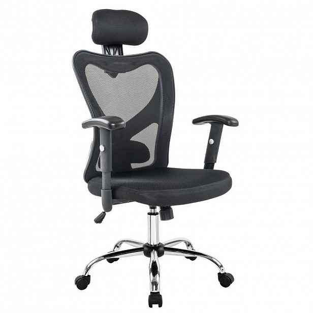 Livetastic OTOČNÁ ŽIDLE, síťovina, černá, barvy stříbra