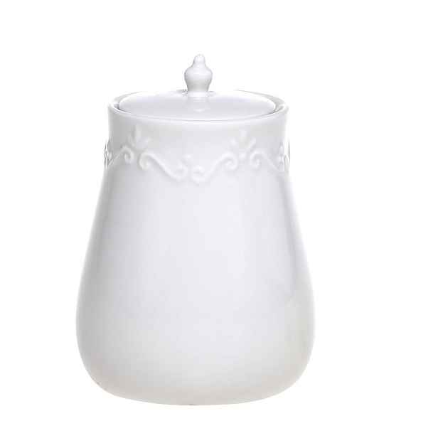 Porcelánová dóza s krajkou Provence lace - 8,5*13 cm / 320 ml Chic Antique