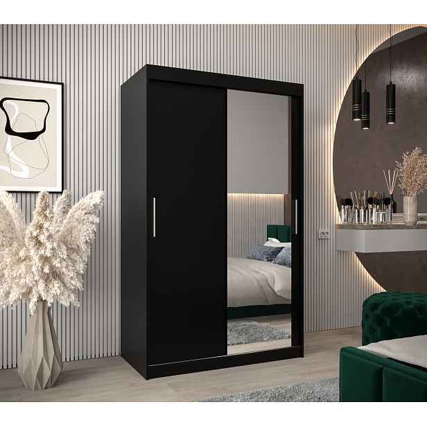 Šatní skříň Abi T2 Barva korpusu: Černá, Rozměry: 120 cm, Dveře: Černá
