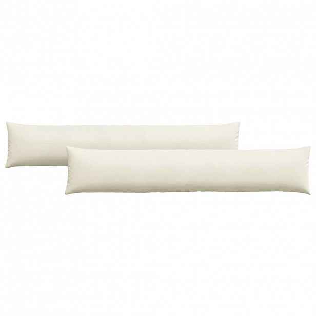 vidaXL Pohovkové polštáře 2 pcs Krémová 200 x 40 cm Žebrovaná látka