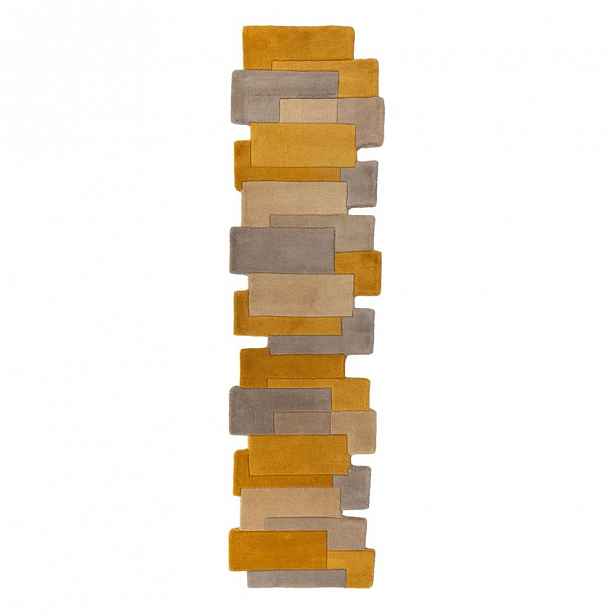 Žluto-béžový vlněný koberec Flair Rugs Collage, 60 x 230 cm