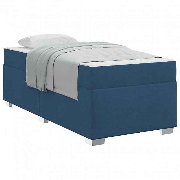 vidaXL Rám postele s matrací Modrá 100 x 200 cm textil