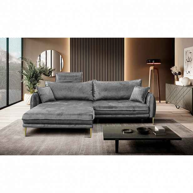 MID.YOU ROHOVÁ SEDAČKA, textil, šedá