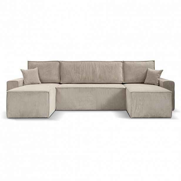 Beautysofa SEDACÍ SOUPRAVA Hektor U s funkcí spaní, 318 cm, béžová