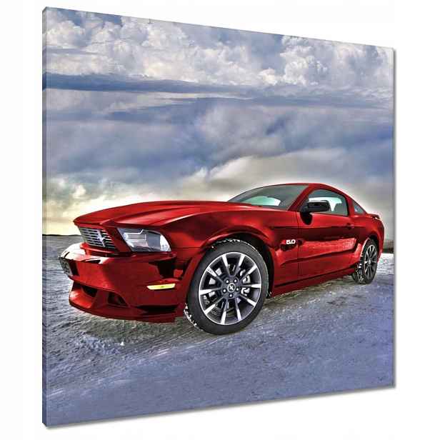 Obrazy 80x80 Červený Mustang Sníh