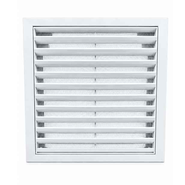 Ventilační mřížka Przybysz čtvercová 20x20 cm se síťkou Bílá Pvc