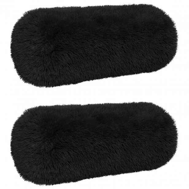 vidaXL Povlak na polštář 2 pcs HEERLEN Černá Ø 15 x 40 cm PV fleece