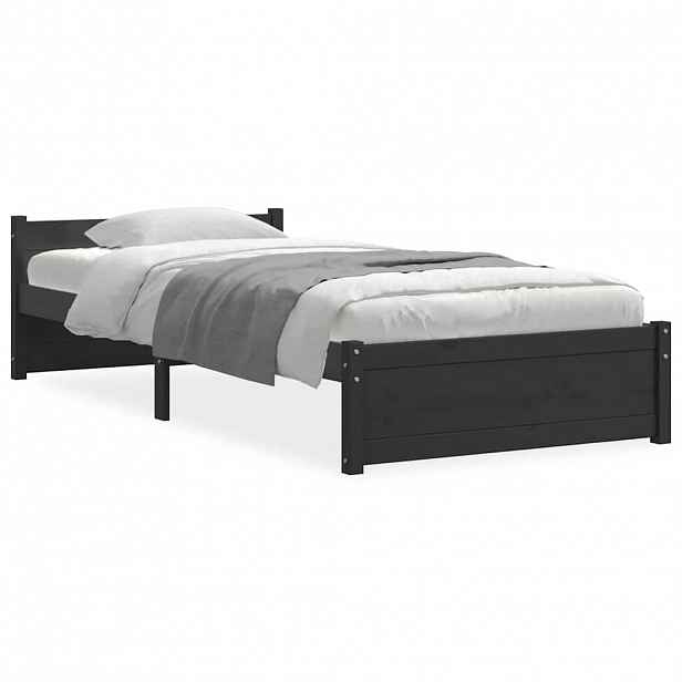 vidaXL Rám postele černý masivní dřevo 90 x 200 cm