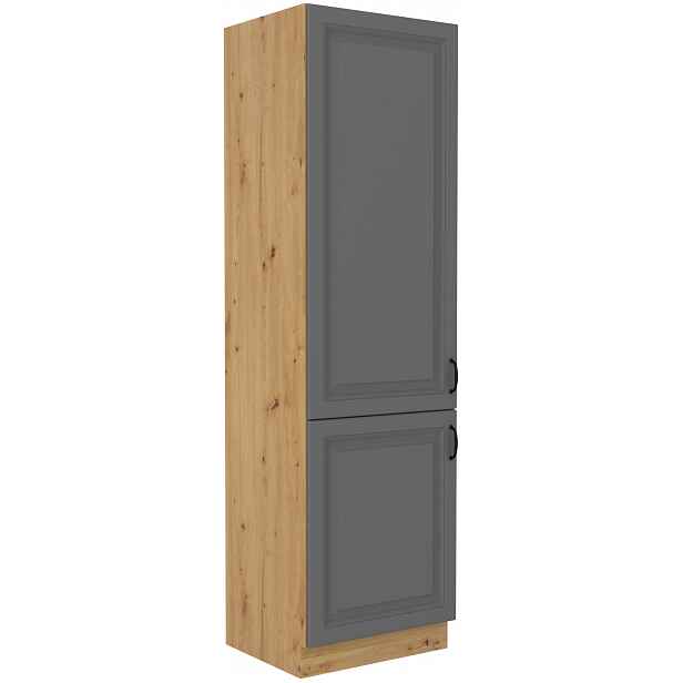 Vysoká potravinová skříňka Stilo 60 DK-210 2F Barva korpusu: Dub artisan, Barva dvířek: Dust Grey