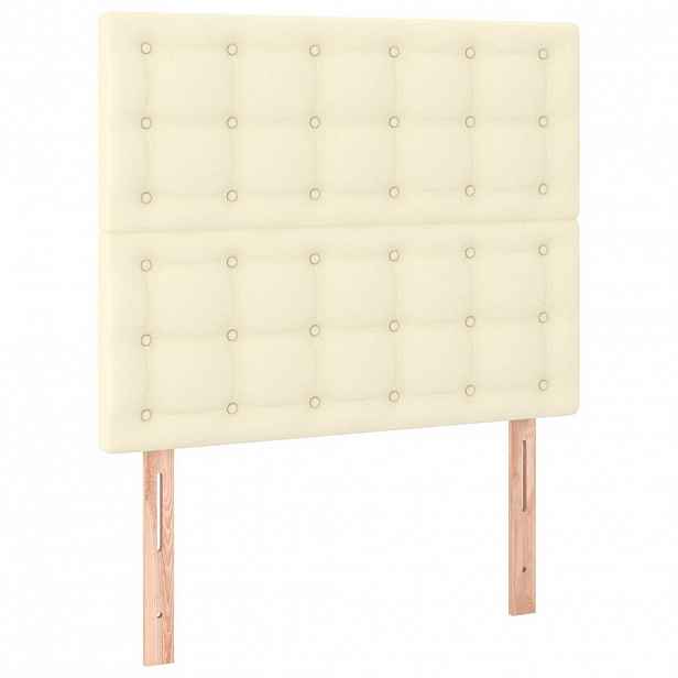vidaXL Čelo postele krémové 80x5x118/128 cm umělá kůže