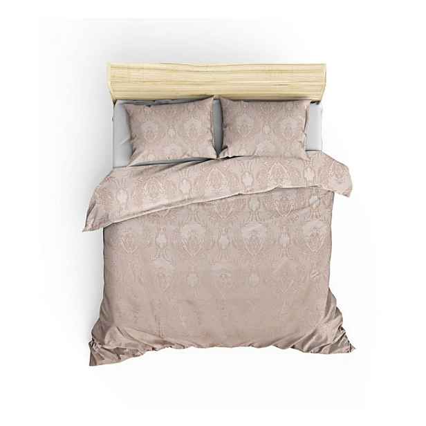 Béžový damaškový set přehozu a povlaků na polštář 240x260 cm Beste – Mijolnir