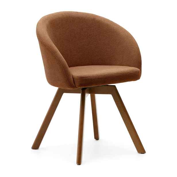 Hnědé čalouněné jídelní křeslo Marvin – Kave Home