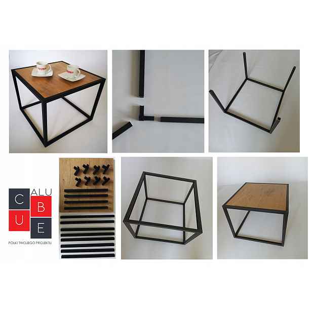 Kávový Stolek Loft 50x50x40 Dub Možnosti