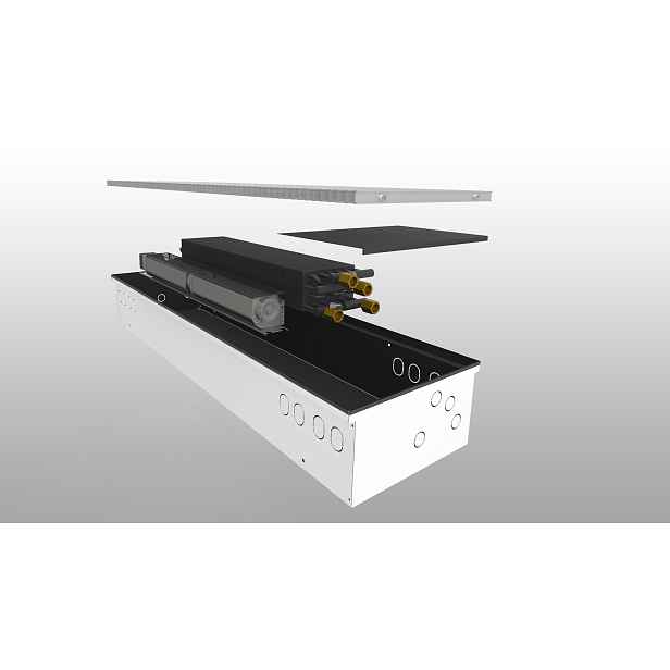 Konvektor podlahový Boki InFloor F2C 230×2100×110 mm s ventilátorem 24 V DC a chlazením
