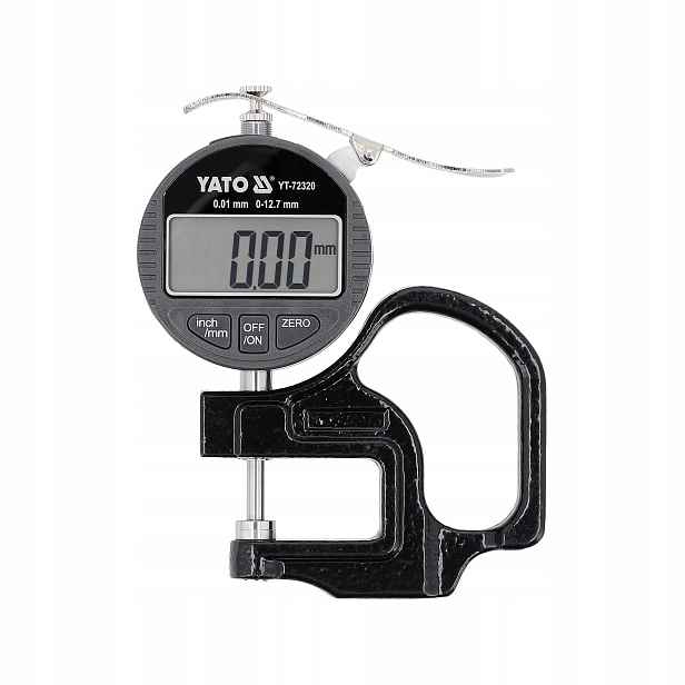 Měřič Tloušťky LCD 0-12,7 MM Pro Plechy A Plasty Yato