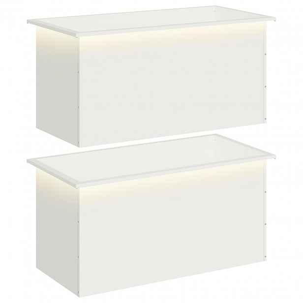 vidaXL Zahradní truhlík s LED osvětlením 2 ks Bílá 50 × 100 × 48 cm