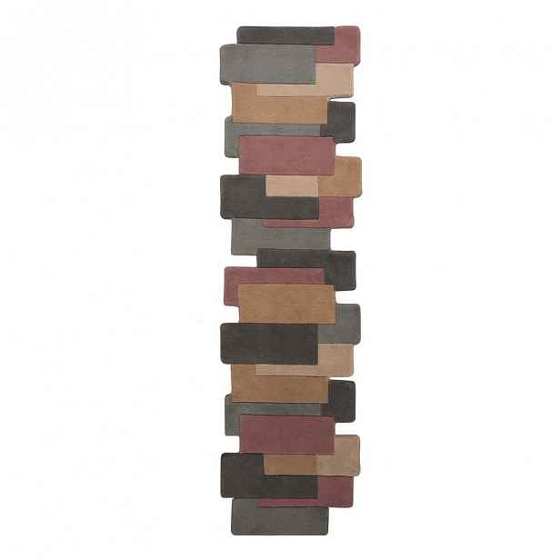 Vlněný koberec Flair Rugs Collage Earthy, 60 x 230 cm