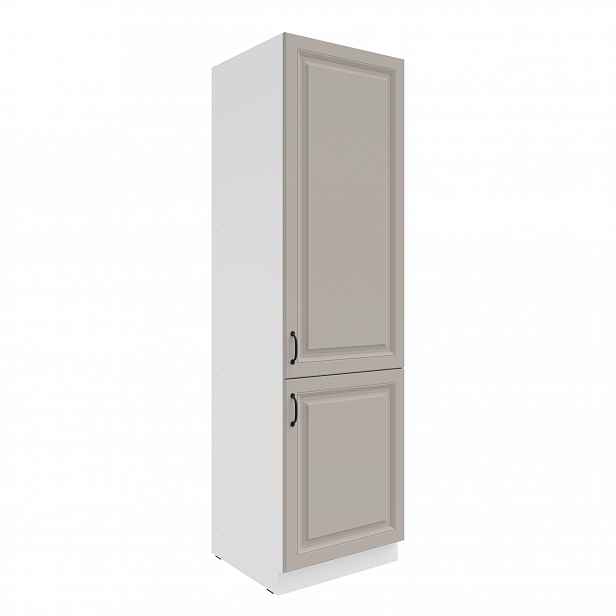 Vysoká potravinová skříňka Stilo 60 DK-210 2F Barva korpusu: Bílá, Barva dvířek: Clay Grey