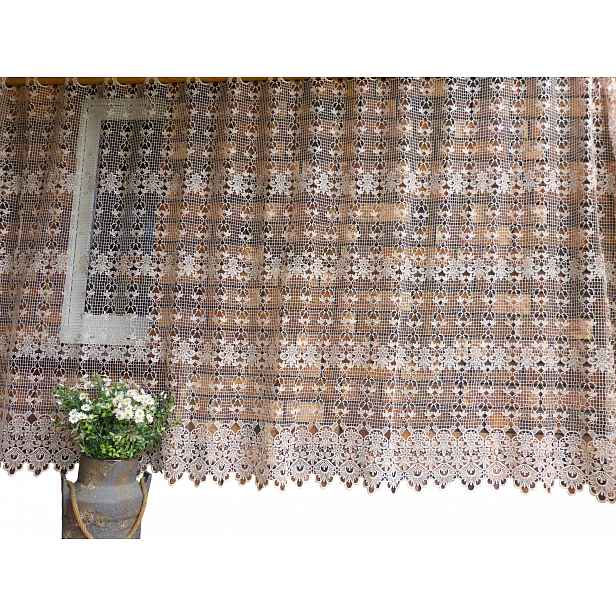 záclona z gipiury na okno 185x90 starý zlatý květ