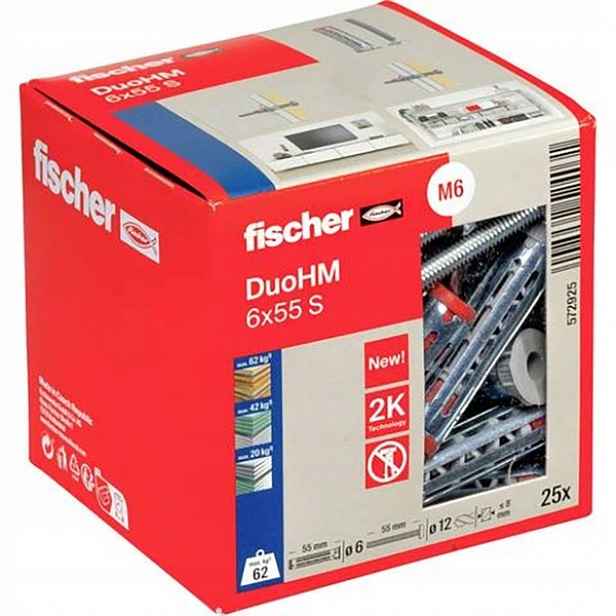 Kotva pro nástěnné tvárnice DuoHM 6x55 mm S Tx 25 kusů Fischer