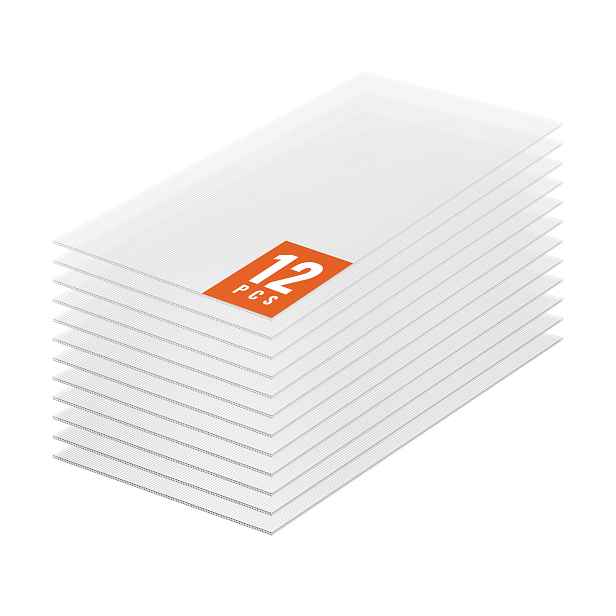 TEMU VEVOR 12 ks Polycarbonátové Skleníkové Panely 2' x 4' x 0,24'' Střešní Plechy