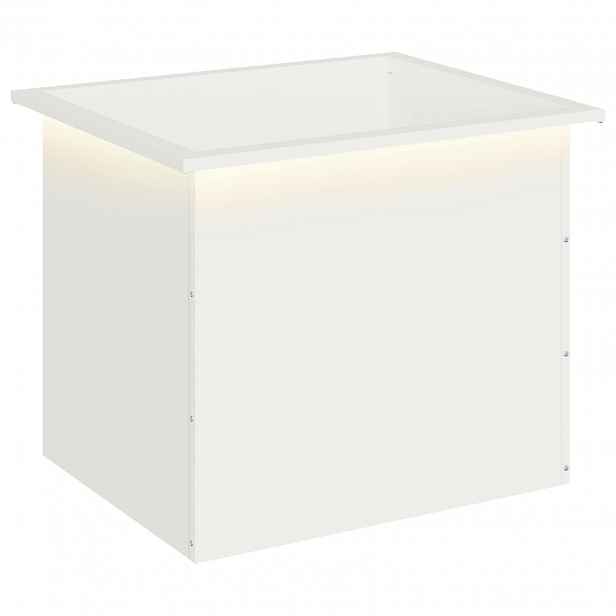 vidaXL Zahradní truhlík s LED osvětlením Bílá 50 x 60 x 48 cm Ocel
