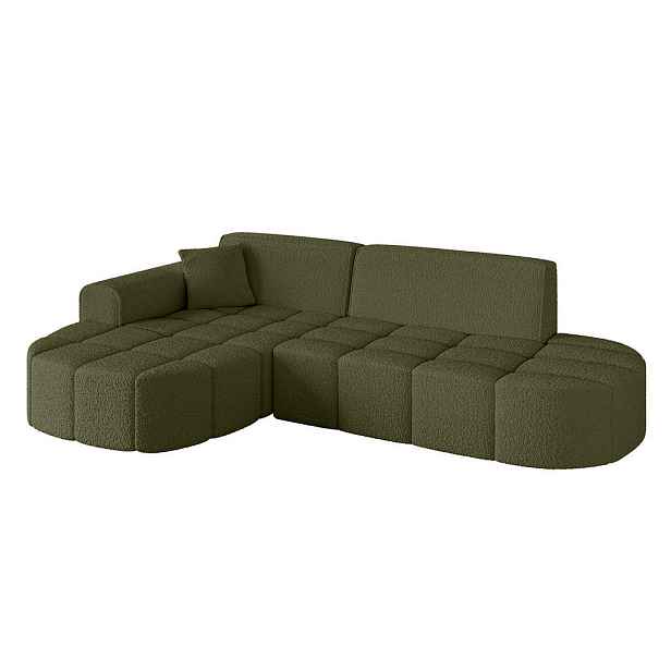 ALTDECOR ROHOVÁ SEDAČKA s otomanem, levá LIVO-L1 252x173x79,5 Zelená Buklé