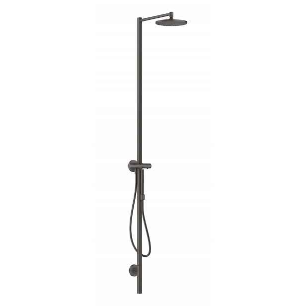 Axor Starck - Sprchový set s termostatem, průměr 24 cm, 1 proud, kartáčovaný černý chrom 12672340