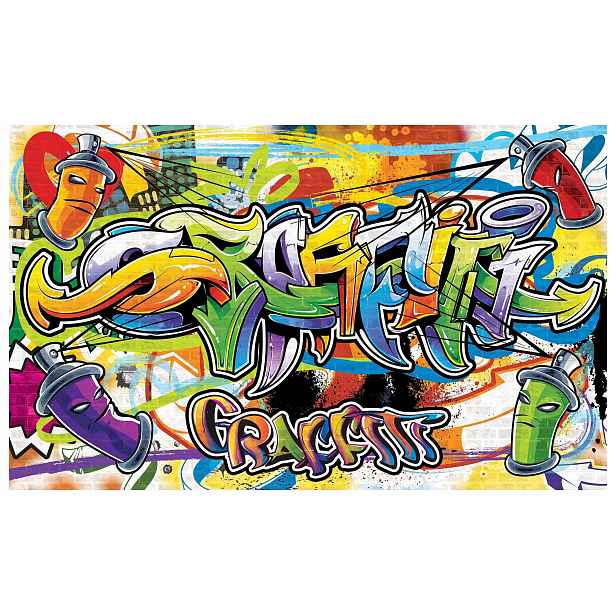 Fototapeta Graffiti Barevný výbuch pouliční umění design 208x146 lepidlo