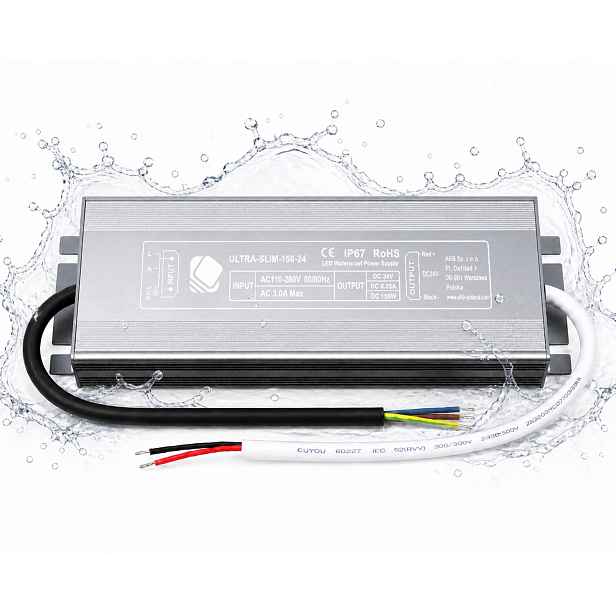 Napájecí Zdroj 24V Led 150W 6,25A Hermetický Led pásek Cob Rgb Premium IP67