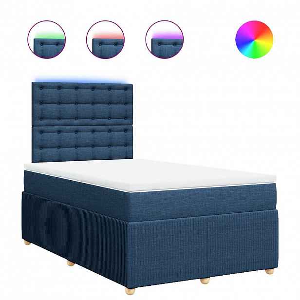 vidaXL Box spring postel s matrací černá 120x190 cm textil