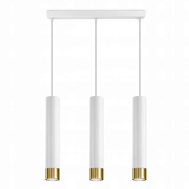 Závěsná lampa Tuby Kov Bílá Zlatá Led GU10