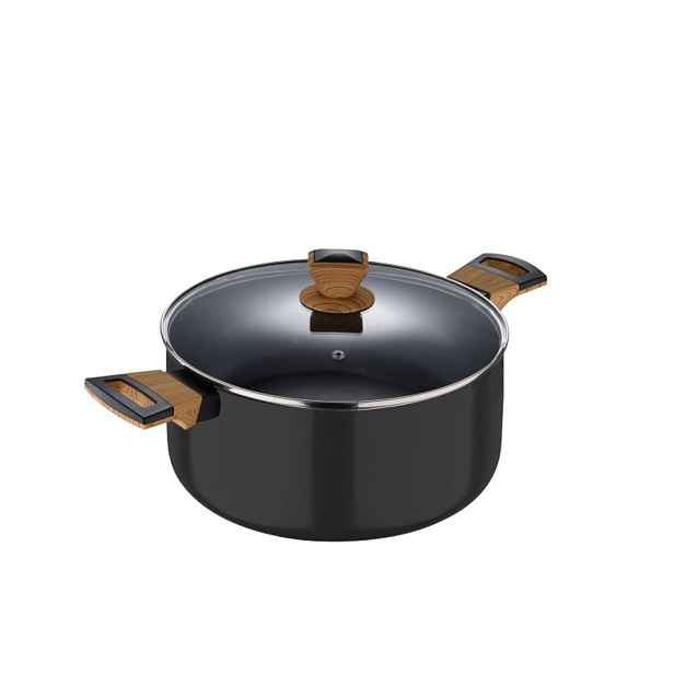 BERGNER Kastrol s nepřilnavým povrchem a poklicí 28 cm Earth Black BG-32037-BK