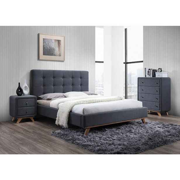 Čalouněná postel MELISSA 160 x 200 cm šedá Matrace: Bez matrace