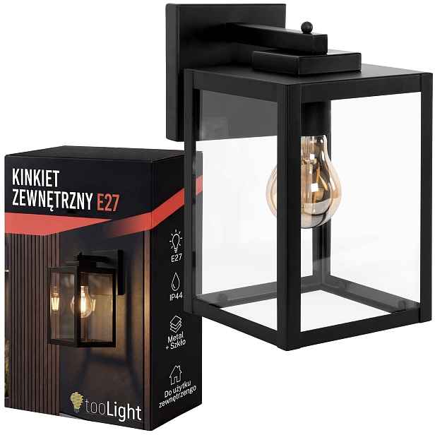 Klasické venkovní zahradní nástěnné svítidlo E27 60W IP44 Černé Toolight