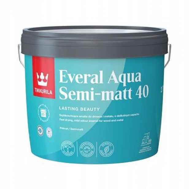 Tikkurila Everal Aqua 40 Polomatná 2,7 L Báze C (bezbarvá) Pouze Pro Barvení!