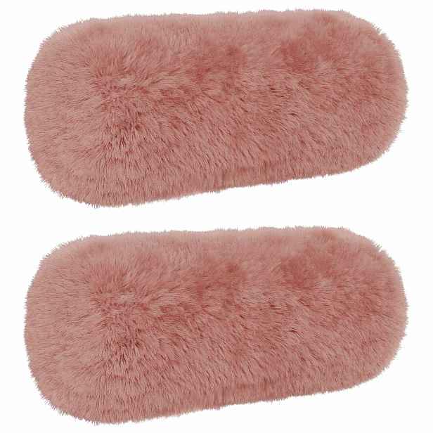 vidaXL Povlak na polštář 2 pcs HEERLEN Růžová Ø 15 x 40 cm PV fleece
