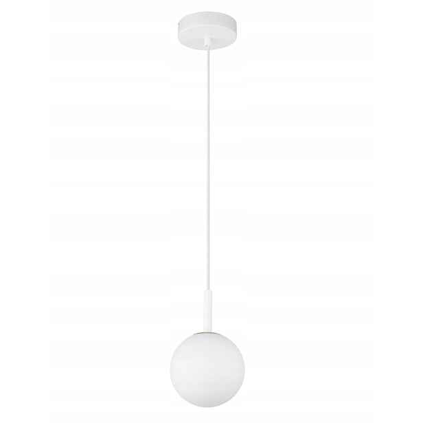 Závěsná lampa bílá minimalistická moderní skleněná bílá koule Sigma