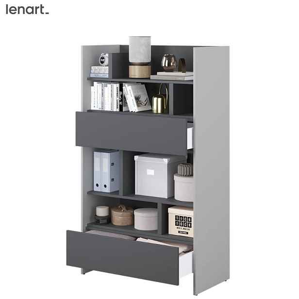 Dig-net nábytek Regál Lenart BED CONCEPT BC-27 | šedá / grafit